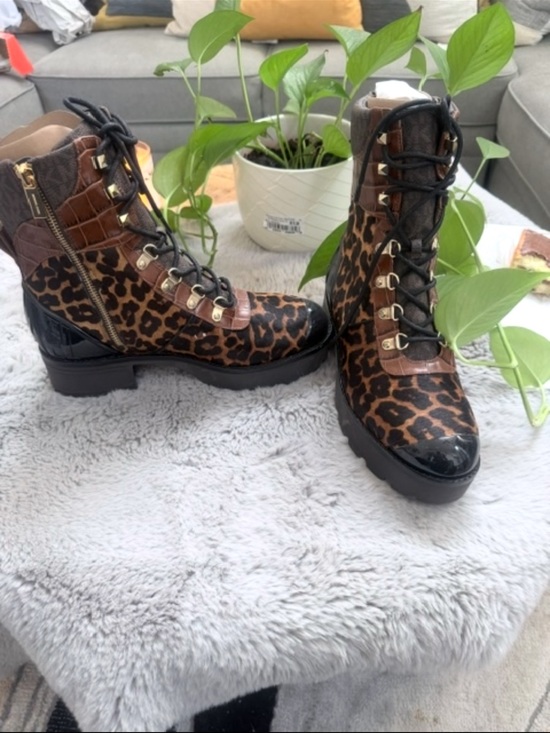 Michael Kors Shoes - Michael Kors Khloe Mixed-Media Combat Boots
